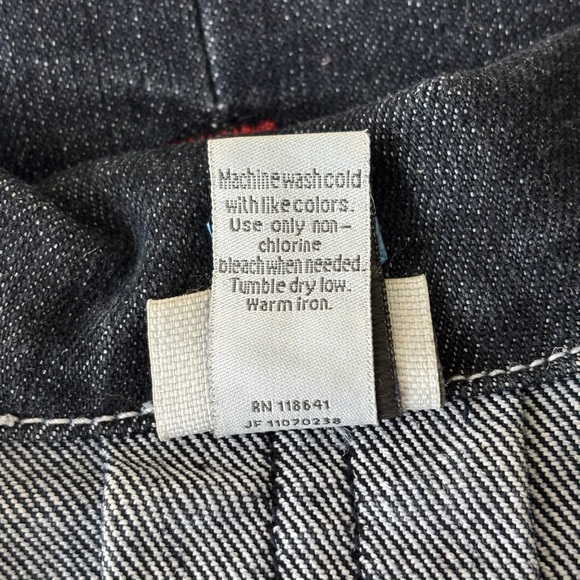 Venezia Dark Wash Black Denim Vintage 90s 2 Button Swing Jacket Size 22/… - Picture 13 of 13